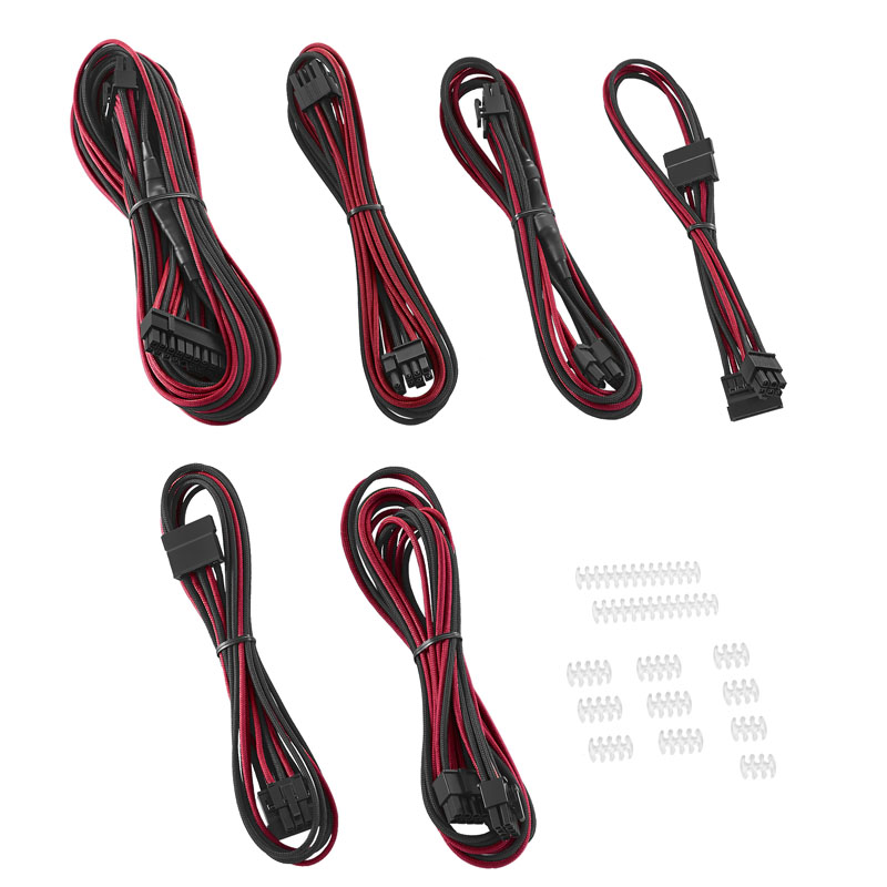 CableMod C-Series Rmi, RMx ModFlex Essentials Cable Kit  - black/red
