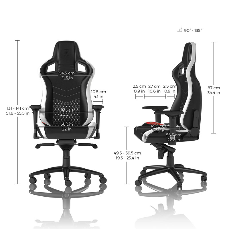 noblechairs EPIC Real Leather Black/White/Red