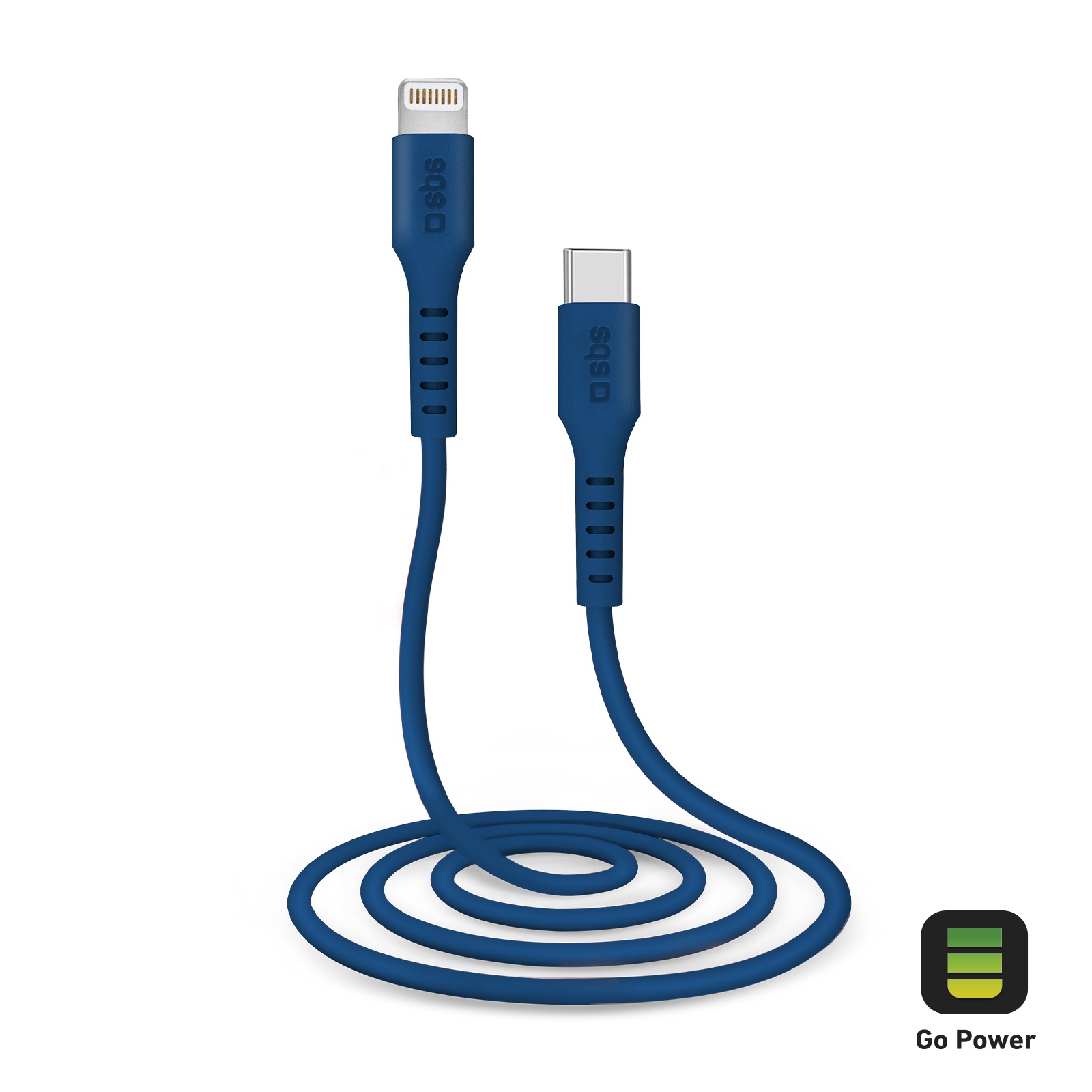 SBS Charge and Sync USB-Lightning MFi cable, 12cm, white color